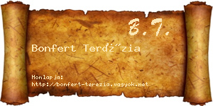 Bonfert Terézia névjegykártya